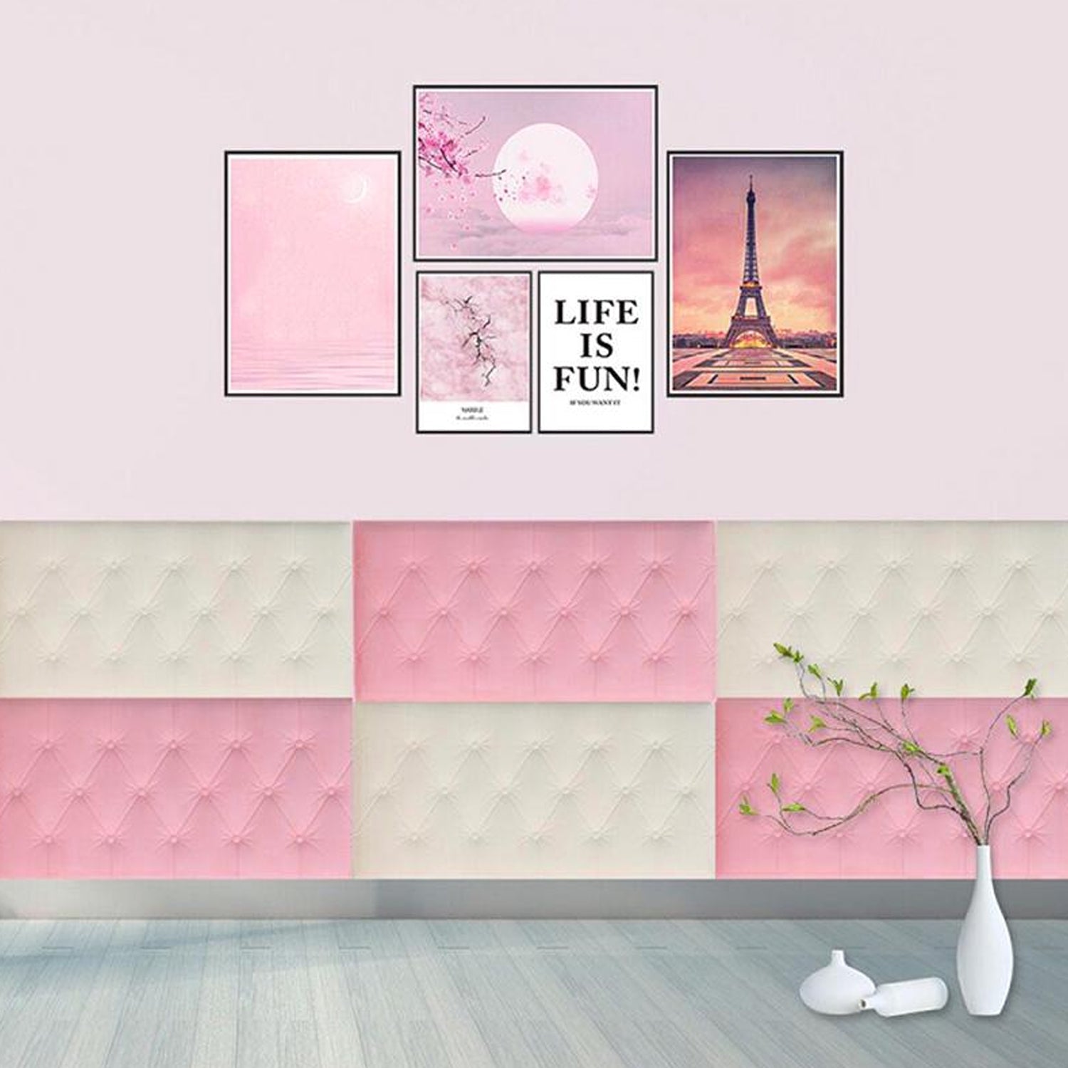 9039 Pink 3D Adhesive wallpaper for living Room. Room Wall Paper Home Decor Self Adhesive Wallpaper DeoDap 9039 Pink 3D Adhesive wallpaper for living Room. Room Wall Paper Home Decor Self Adhesive Wallpaper DeoDap